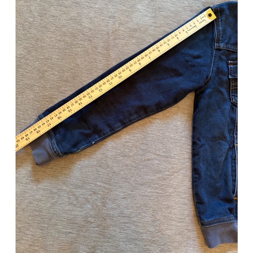 True Religion Denim Hoodie Jacket Dark Wash Contrast Stitch Button Front Womens - Picture 4 of 9